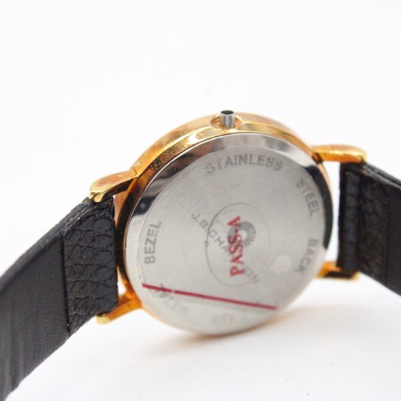 Vintage J.B Champion Watch Womens Gold Tone Stainless Steel Classic Leather Band - Picture 8 of 9